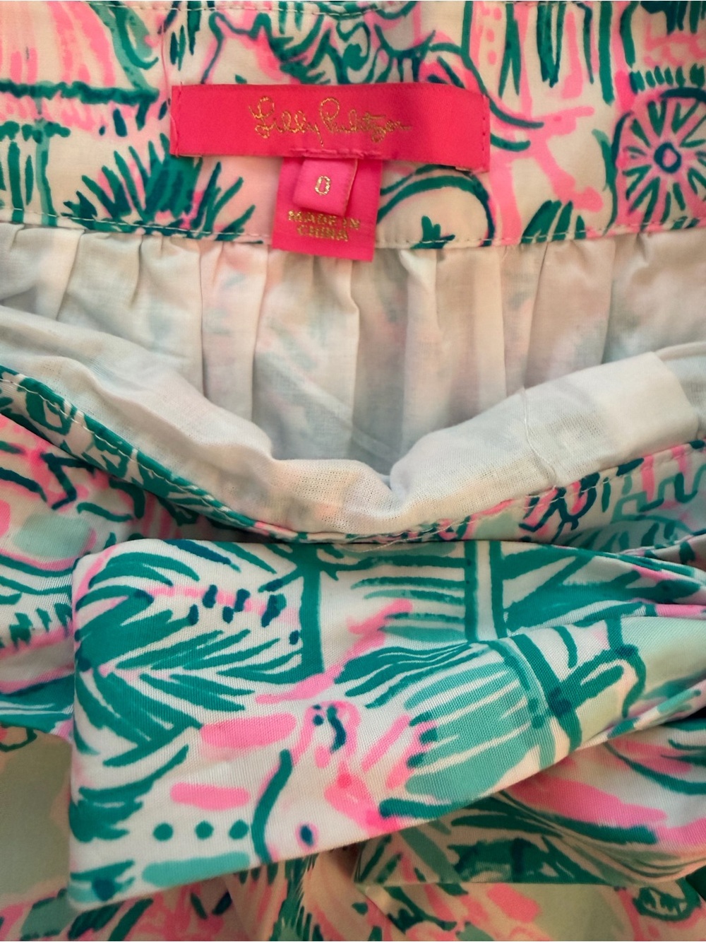 Lilly Pulitzer Pink & Teal Tropical Belted Skirt - Picture 5 of 5